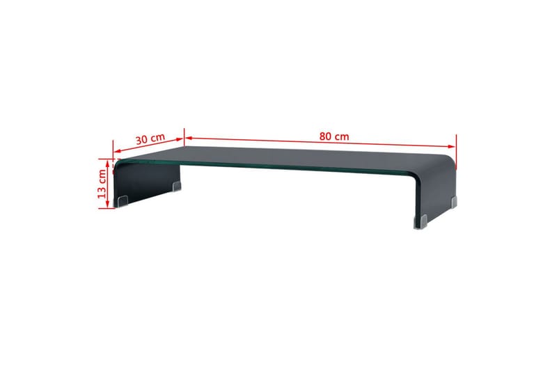 TV-bord glas svart 80x30x13 cm - Svart - Möbler - Tv möbel & mediamöbel - TV hylla