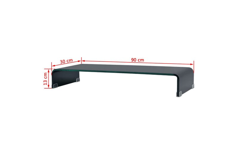 TV-bord glas svart 90x30x13 cm - Svart - Möbler - Tv möbel & mediamöbel - TV hylla