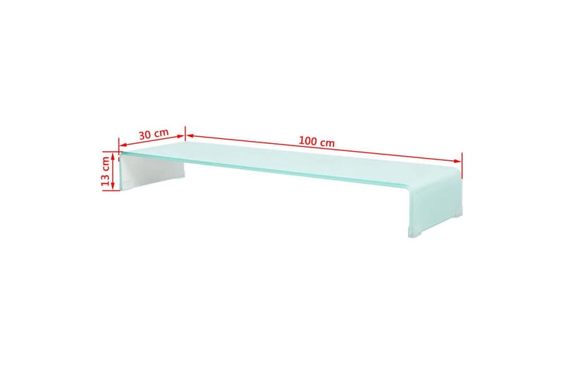 TV-bord glas vit 100x30x13 cm - Vit - Möbler - Tv möbel & mediamöbel - TV hylla