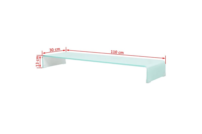 TV-bord glas vit 110x30x13 cm - Vit - Möbler - Tv möbel & mediamöbel - TV hylla