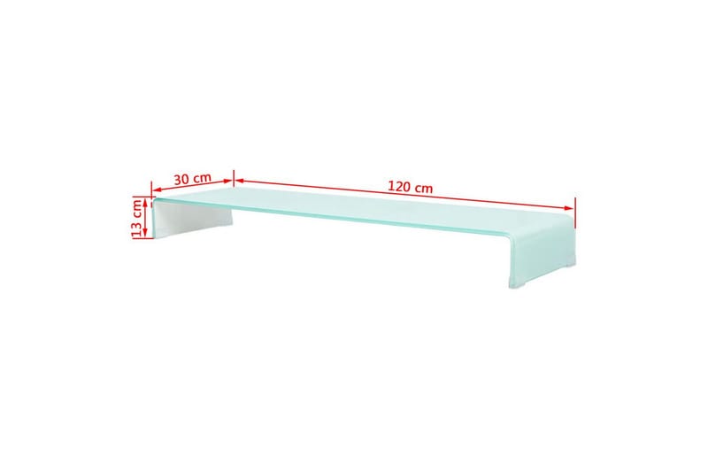 TV-bord glas vit 120x30x13 cm - Vit - TV hylla