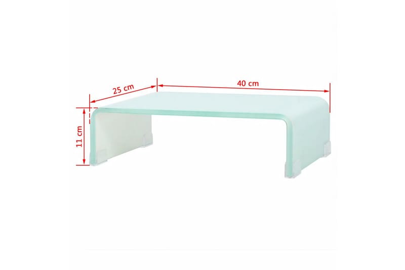 TV-bord glas vit 40x25x11 cm - Vit - Möbler - Tv möbel & mediamöbel - TV hylla
