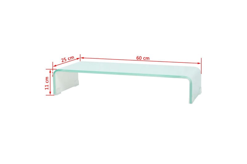 TV-bord glas vit 60x25x11 cm - Vit - Möbler - Tv möbel & mediamöbel - TV hylla