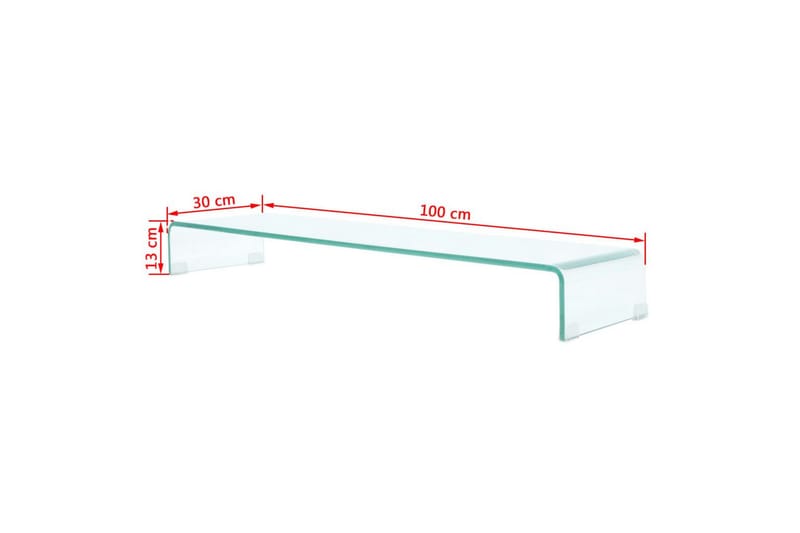 TV-bord klarglas 100x30x13 cm - Transparent - Möbler - Tv möbel & mediamöbel - TV hylla