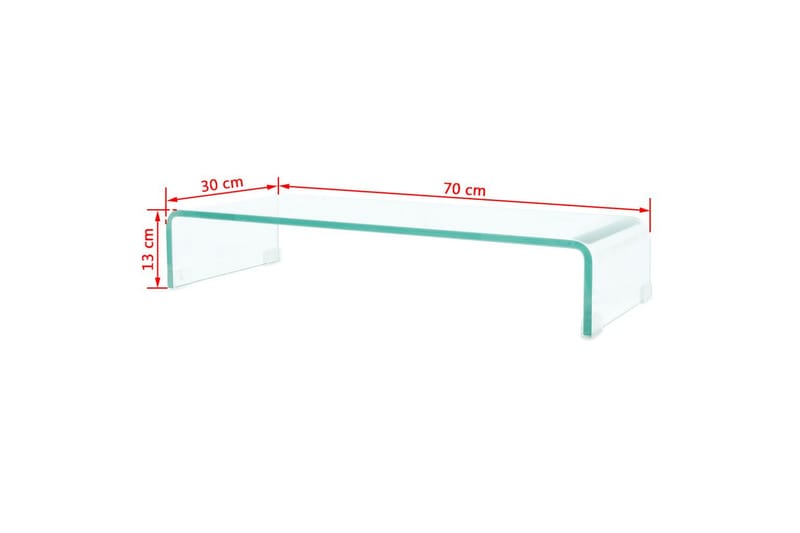 TV-bord klarglas 70x30x13 cm - Transparent - Möbler - Tv möbel & mediamöbel - TV hylla