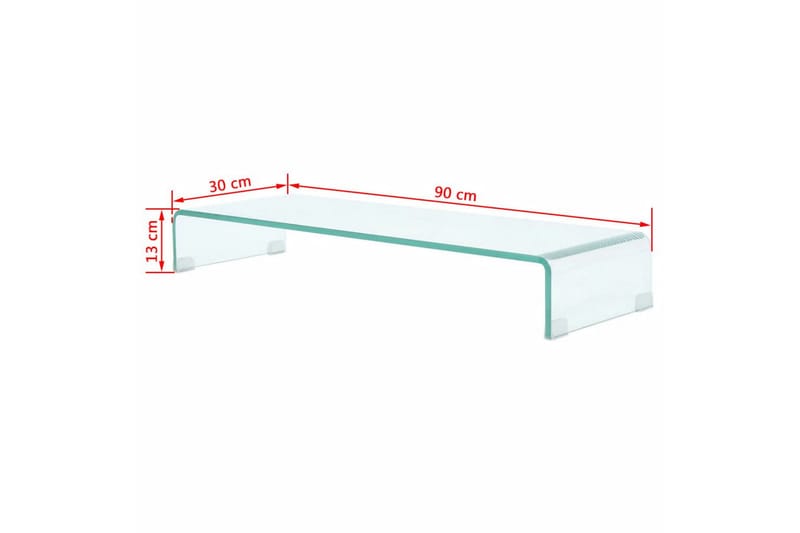 TV-bord klarglas 90x30x13 cm - Transparent - Möbler - Tv möbel & mediamöbel - TV hylla