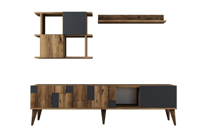 Alsacia Tv-möbelset 180 cm - Mörkbrun/Antracit - Möbler - Tv möbel & mediamöbel - TV-möbelset