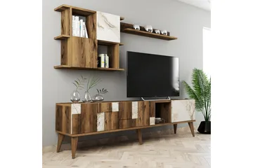 Alsacia Tv-möbelset 180 cm - Vit/Mörkbrun - Möbler - Tv möbel & mediamöbel - TV-möbelset