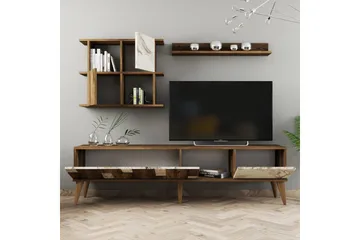 Alsacia Tv-möbelset 180 cm - Vit/Mörkbrun - Möbler - Tv möbel & mediamöbel - TV-möbelset