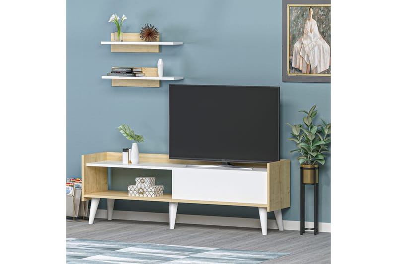 Andifli Tv-möbelset 150x50,4 cm - Vit - TV-möbelset