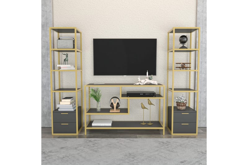 Andifli Tv-möbelset 198x160 cm - Guld - TV-möbelset