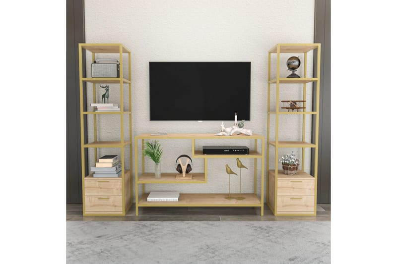 Andifli Tv-möbelset 198x160 cm - Guld - TV-möbelset