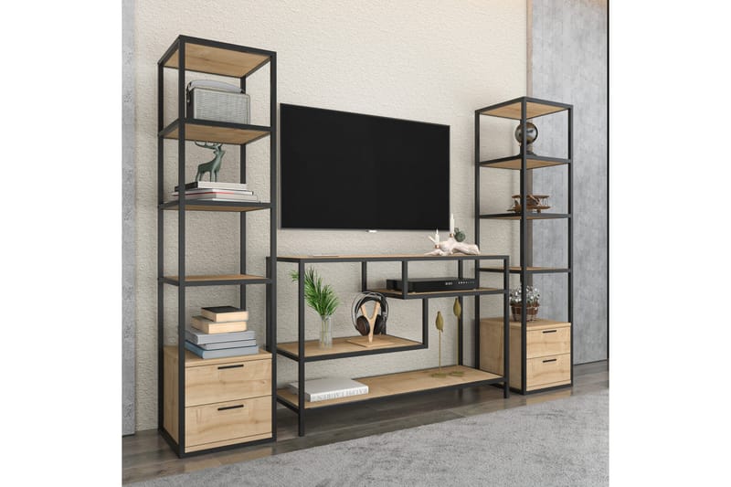 Andifli Tv-möbelset 198x160 cm - Svart - Möbler - Tv möbel & mediamöbel - TV-möbelset