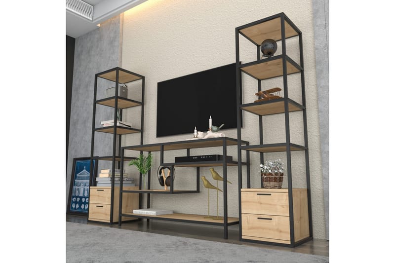 Andifli Tv-möbelset 198x160 cm - Svart - Möbler - Tv möbel & mediamöbel - TV-möbelset