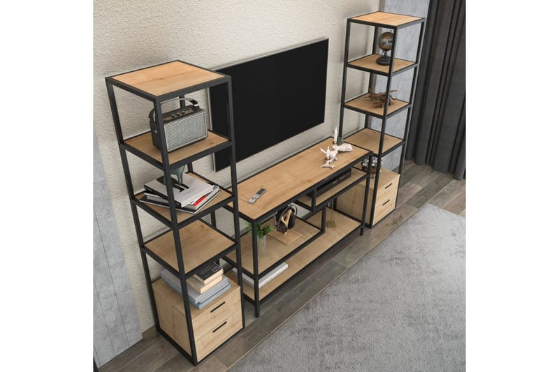 Andifli Tv-möbelset 198x160 cm - Svart - Möbler - Tv möbel & mediamöbel - TV-möbelset