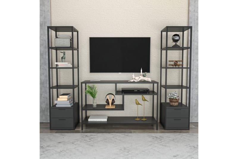 Andifli Tv-möbelset 198x160 cm - Svart - TV-möbelset