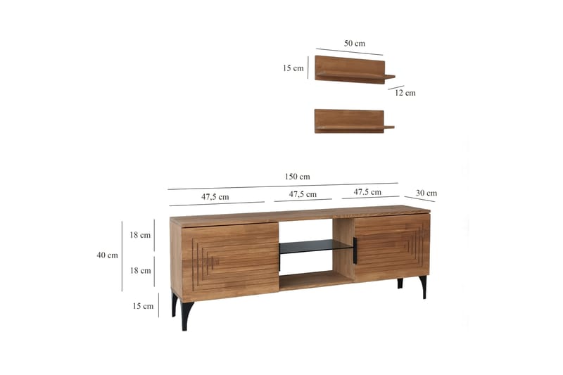 Andifli Tv-möbelset 50x15 cm - Brun - TV-möbelset