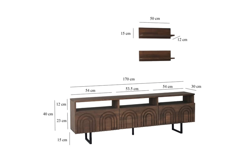 Andifli Tv-möbelset 50x15 cm - Brun - TV-möbelset