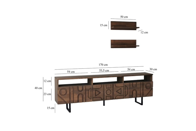 Andifli Tv-möbelset 50x15 cm - Brun - TV-möbelset