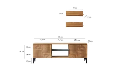 Andifli Tv-möbelset 50x15 cm - Brun - Möbler - Tv möbel & mediamöbel - TV-möbelset