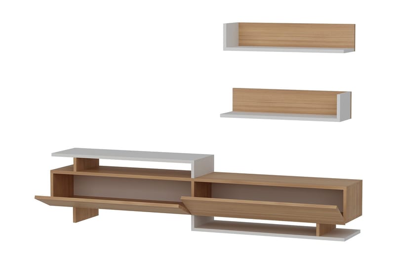 Ayaze Tv-bänk - Vit/Brun - Möbler - Tv möbel & mediamöbel - TV-möbelset