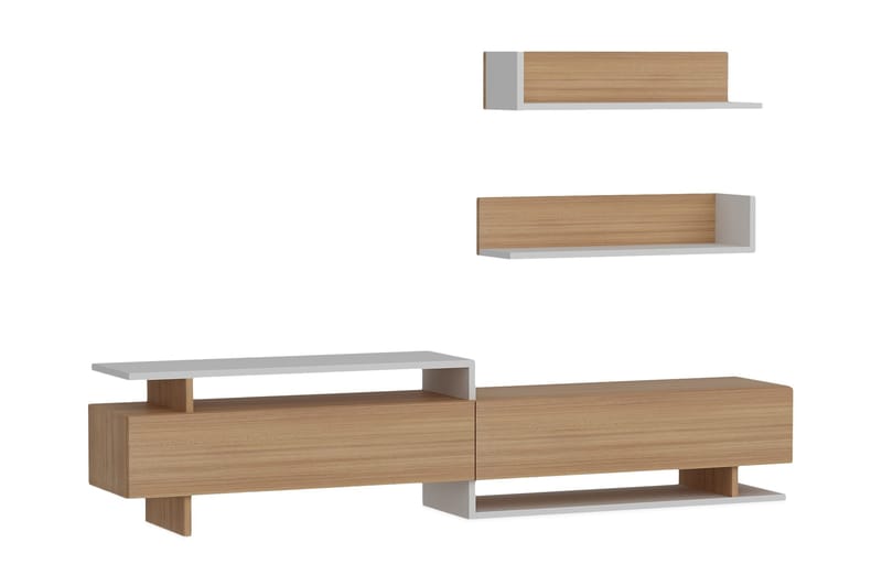 Ayaze Tv-bänk - Vit/Brun - Möbler - Tv möbel & mediamöbel - TV-möbelset