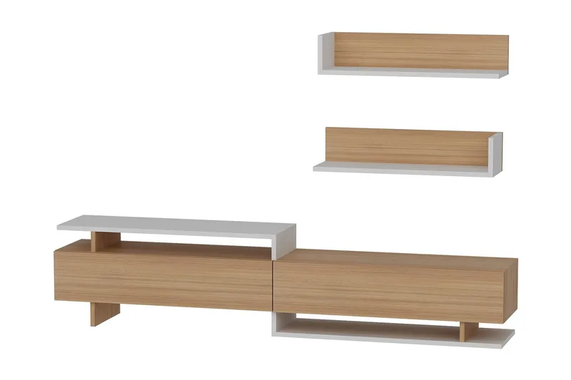 Ayaze Tv-bänk - Vit/Brun - Möbler - Tv möbel & mediamöbel - TV-möbelset