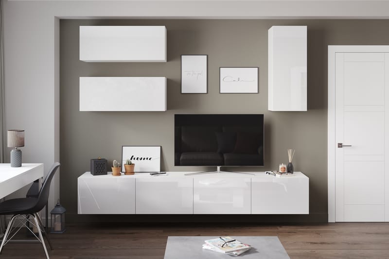 Badachro Tv-Möbelset 41x240 cm - Vit - TV-möbelset