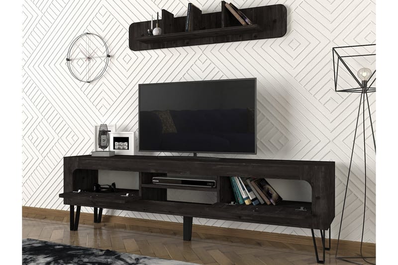 Basheer TV-Möbelset 180 cm - Svart - TV-möbelset