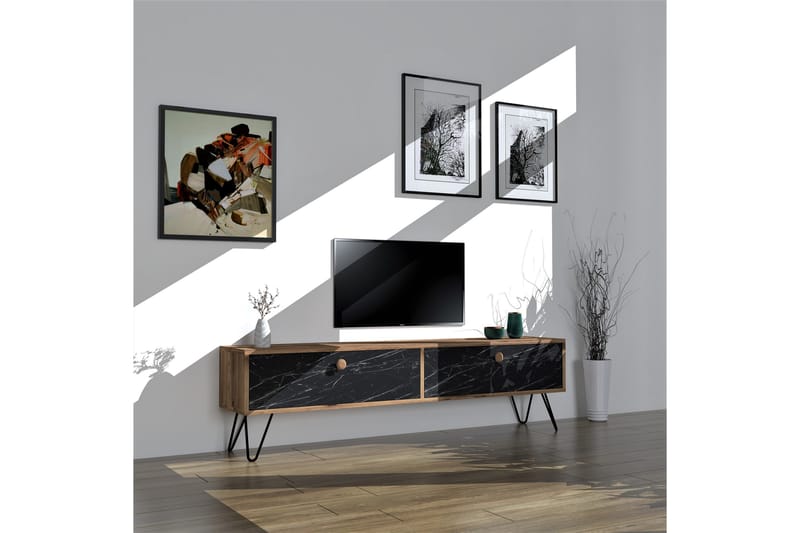 Caseira Tv-möbelset 160 cm - Svart - TV-möbelset