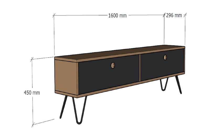 Caseira Tv-möbelset 160 cm - Svart - TV-möbelset