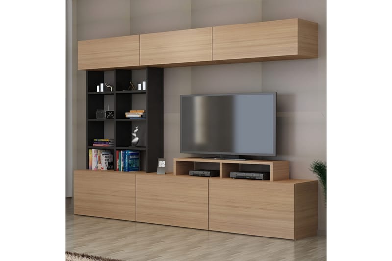 Decorotika Mediaförvaring - Teak/Svart - Möbler - Tv möbel & mediamöbel - TV-möbelset
