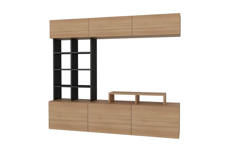 Decorotika Mediaförvaring - Teak/Svart - Möbler - Tv möbel & mediamöbel - TV-möbelset