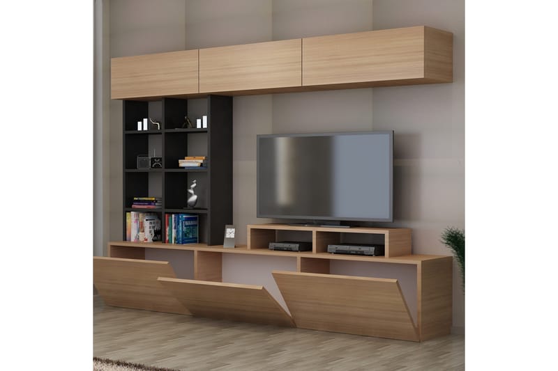 Decorotika Mediaförvaring - Teak/Svart - Möbler - Tv möbel & mediamöbel - TV-möbelset