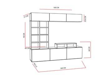 Decorotika Mediaförvaring - Teak/Svart - Möbler - Tv möbel & mediamöbel - TV-möbelset