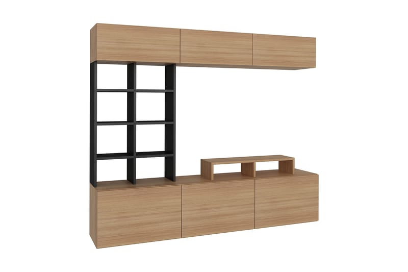 Decorotika Mediaförvaring - Teak/Svart - Möbler - Tv möbel & mediamöbel - TV-möbelset