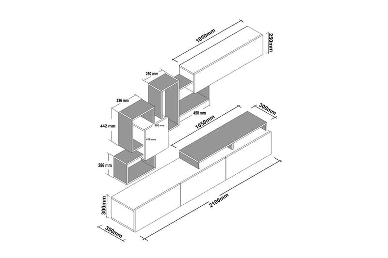 Decorotika Mediaförvaring - Vit - Möbler - Tv möbel & mediamöbel - TV-möbelset