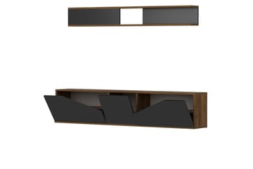 Decorotika Tv-bänk med Hylla - Valnöt/Svart - Möbler - Tv möbel & mediamöbel - TV-möbelset