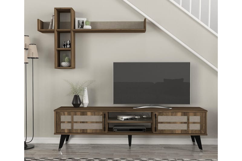 Delevan Tv-möbelset 180 cm - Mörkbrun - TV-möbelset