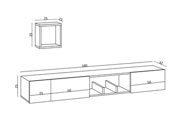 Desgrar Tv-möbelset 180x25 cm - Natur - Möbler - Tv möbel & mediamöbel - TV-möbelset