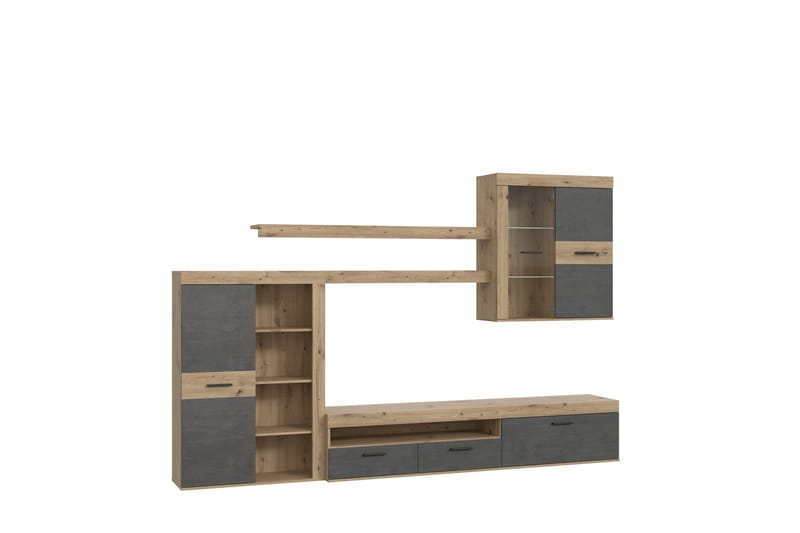 Dolnis Tv-möbelset 41x300 cm - Brun/Grå - Möbler - Tv möbel & mediamöbel - TV-möbelset