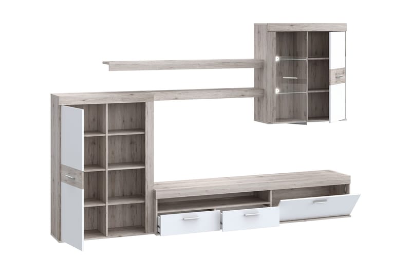 Dolnis Tv-möbelset 41x300 cm - Brun/Vit - Möbler - Tv möbel & mediamöbel - TV-möbelset