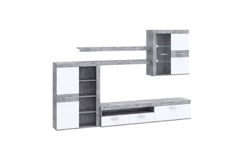 Dolnis Tv-möbelset 41x300 cm - Vit/Grå - Möbler - Tv möbel & mediamöbel - TV-möbelset