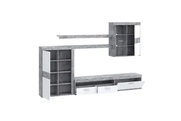 Dolnis Tv-möbelset 41x300 cm - Vit/Grå - Möbler - Tv möbel & mediamöbel - TV-möbelset