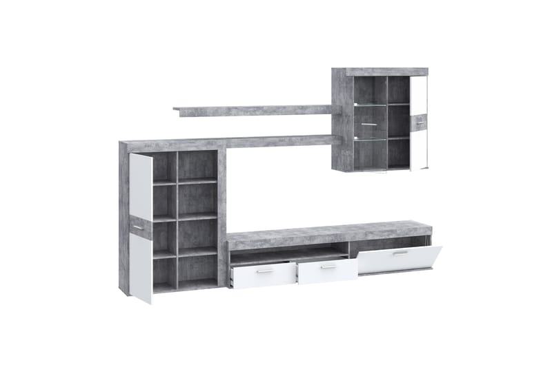 Dolnis Tv-möbelset 41x300 cm - Vit/Grå - Möbler - Tv möbel & mediamöbel - TV-möbelset