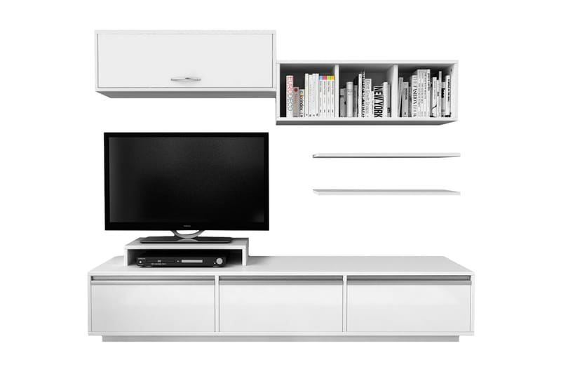 Elegancia Mediaförvaring 180 cm - Vit - TV-möbelset