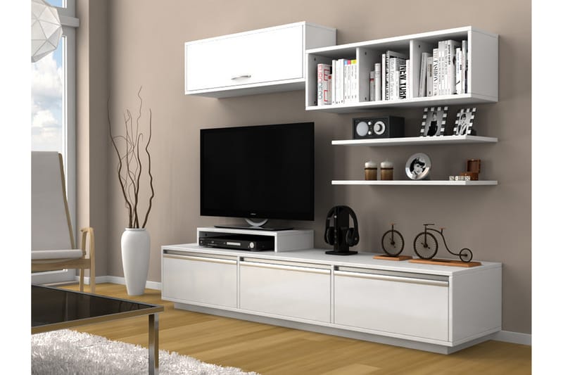Elegancia Mediaförvaring 180 cm - Vit - Möbler - Tv möbel & mediamöbel - TV-möbelset