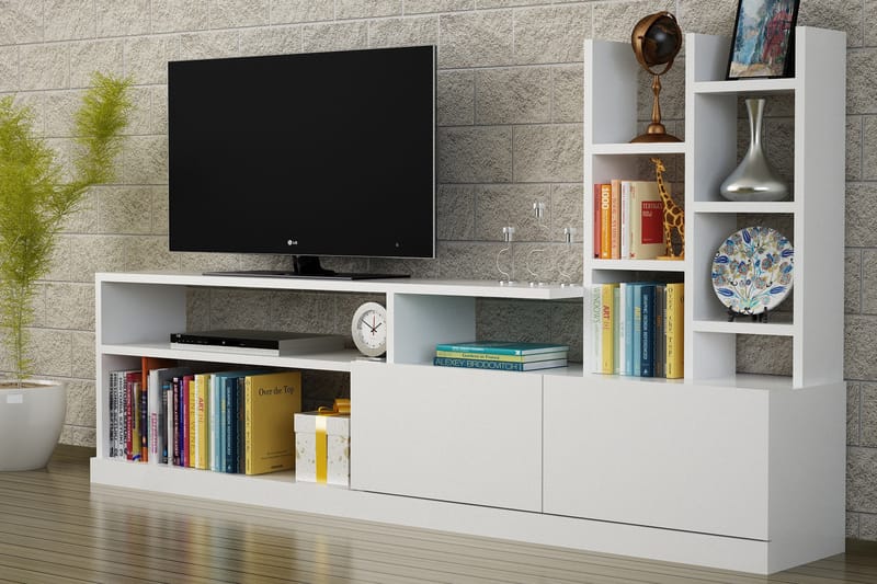 Furny Home Tv-bänk - Vit - Möbler - Tv möbel & mediamöbel - TV-möbelset