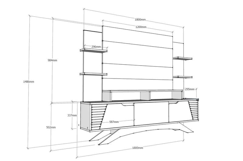Hejde TV-Möbelset 149 cm - Brun/Vit - Möbler - Tv möbel & mediamöbel - TV-möbelset