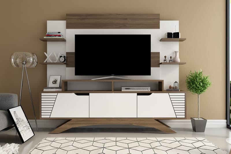Hejde TV-Möbelset 149 cm - Brun/Vit - Möbler - Tv möbel & mediamöbel - TV-möbelset